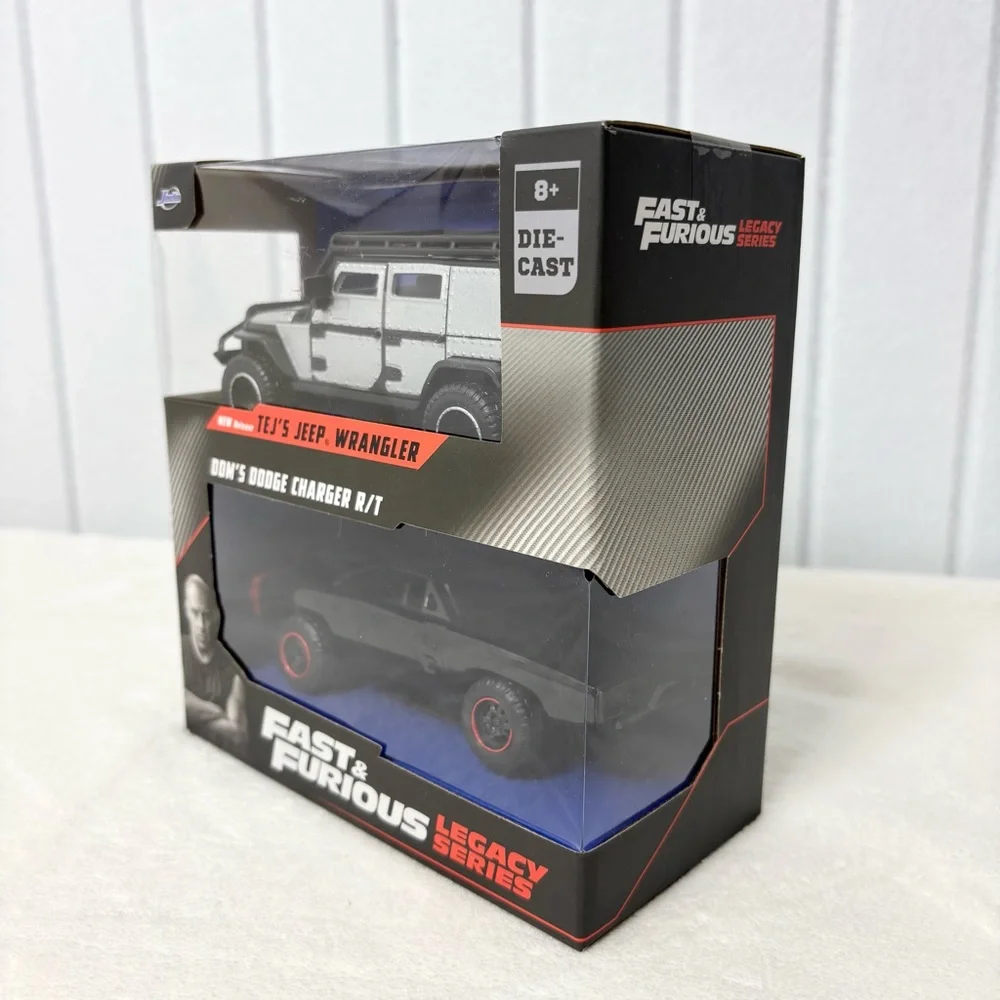Fast &‎ Furious Jada Cars Dom's Dodge Charger R/T 1970 & Tej's Jeep Wrangler